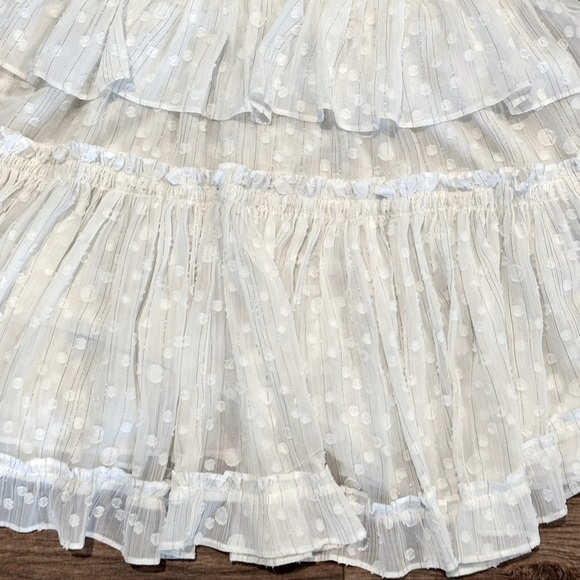 NWOT MISA Los Angeles Lilian White Lace Tiered Dress Size Large - Picture 8 of 13